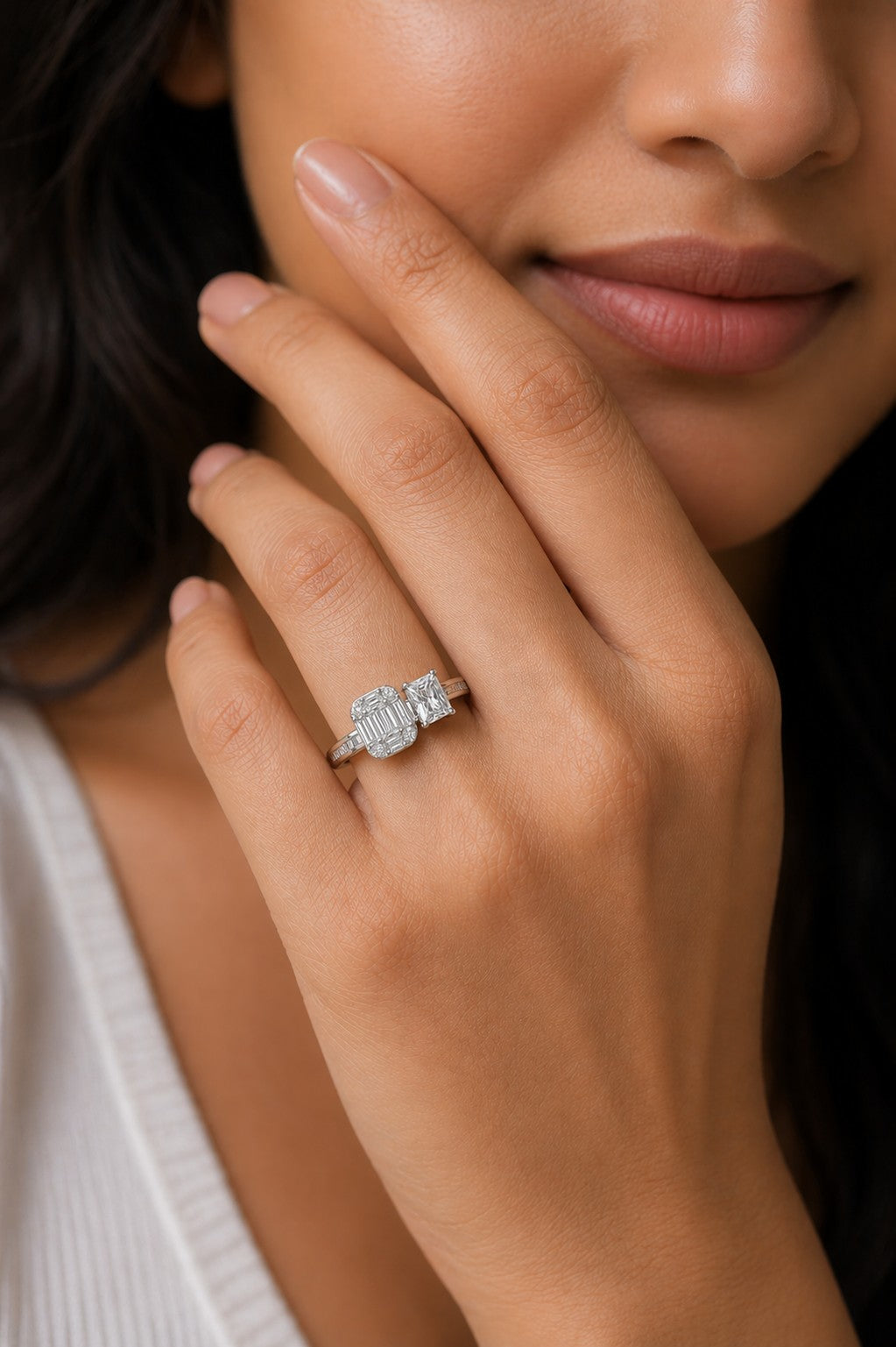Twilight Diamond Silver Ring