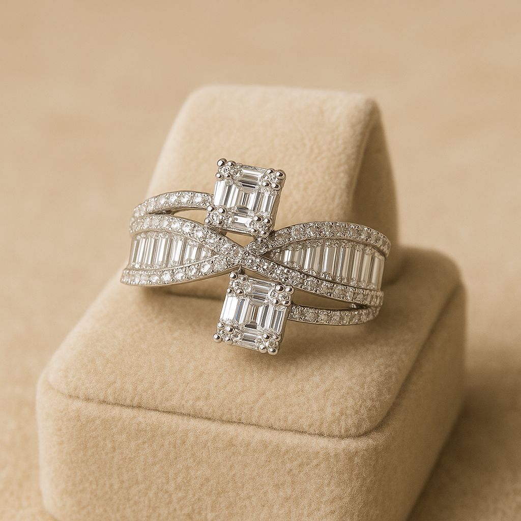 Stellar Diamond Silver Ring