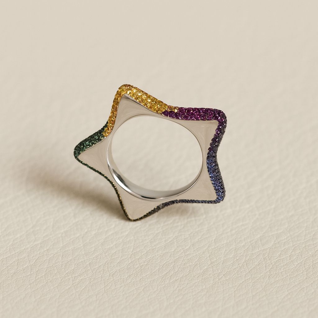 Funky Star Silver Ring