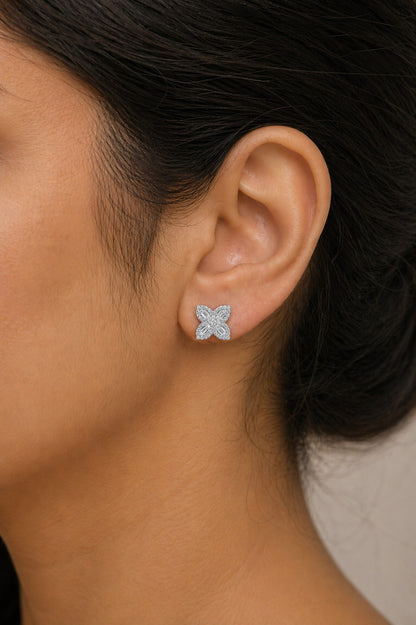 Sculpted Silver Studs Silver Earrings