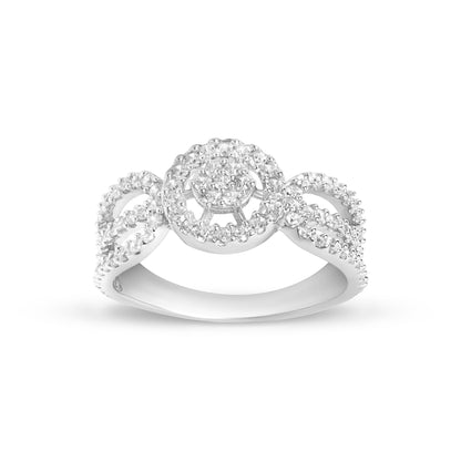 Sparkling Diamond Silver Ring