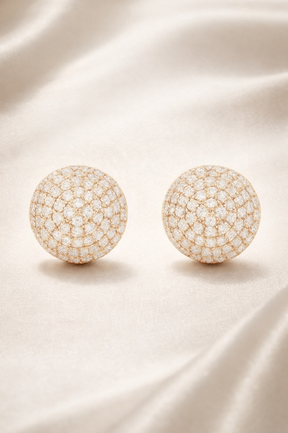 Minimal Rosegold Diamond Studs Silver Earrings