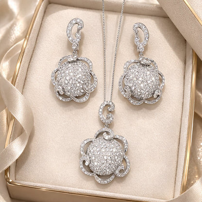 Luxury Shine Silver Pendant Set