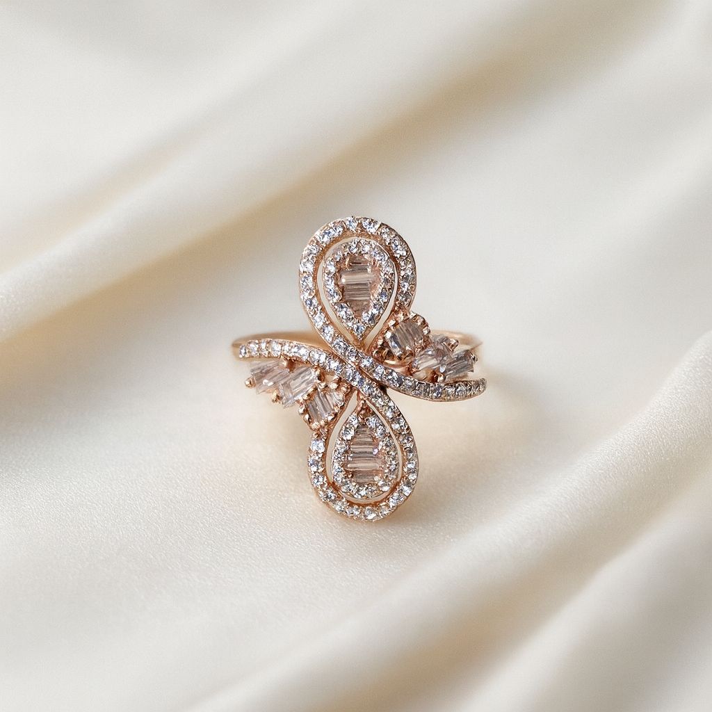 Sparkle Rosegold Silver Ring