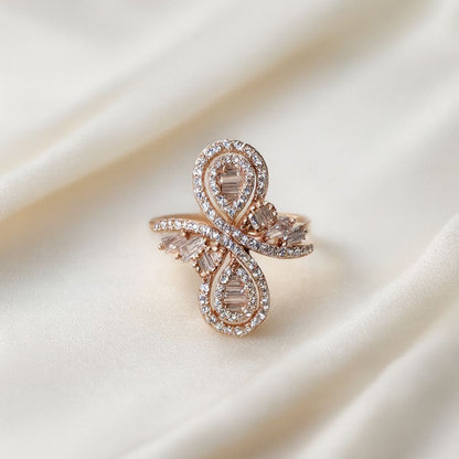 Sparkle Rosegold Silver Ring