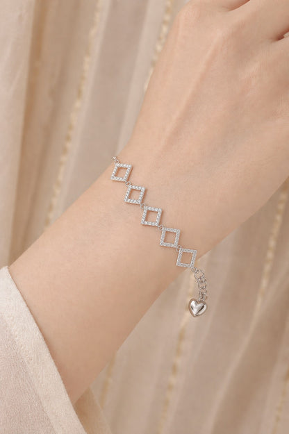 Sleek Sparkle Diamond Silver Bracelet
