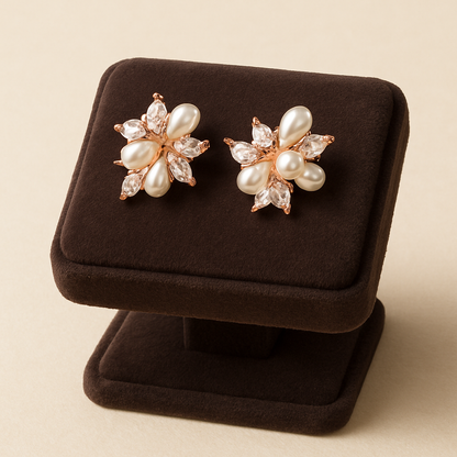 Pearl Cascade Silver Earrings