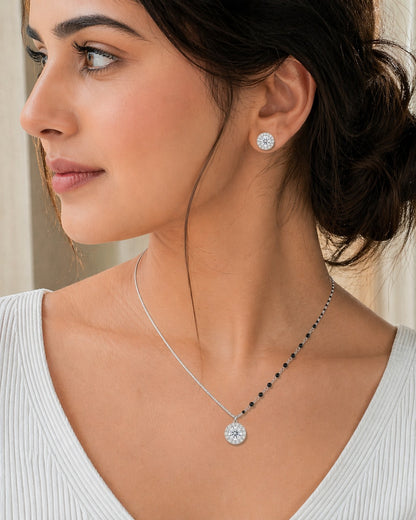 Classic Mangalsutra Silver Pendant Set