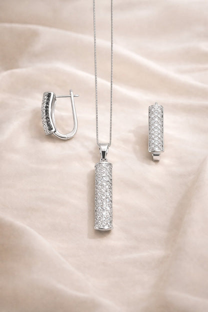 Refined Silver Pendant Set