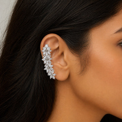 Diamond Drift Silver Ear Cuffs