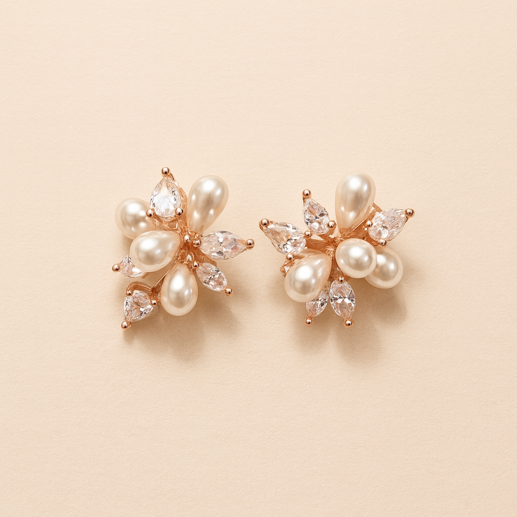 Pearl Cascade Silver Earrings