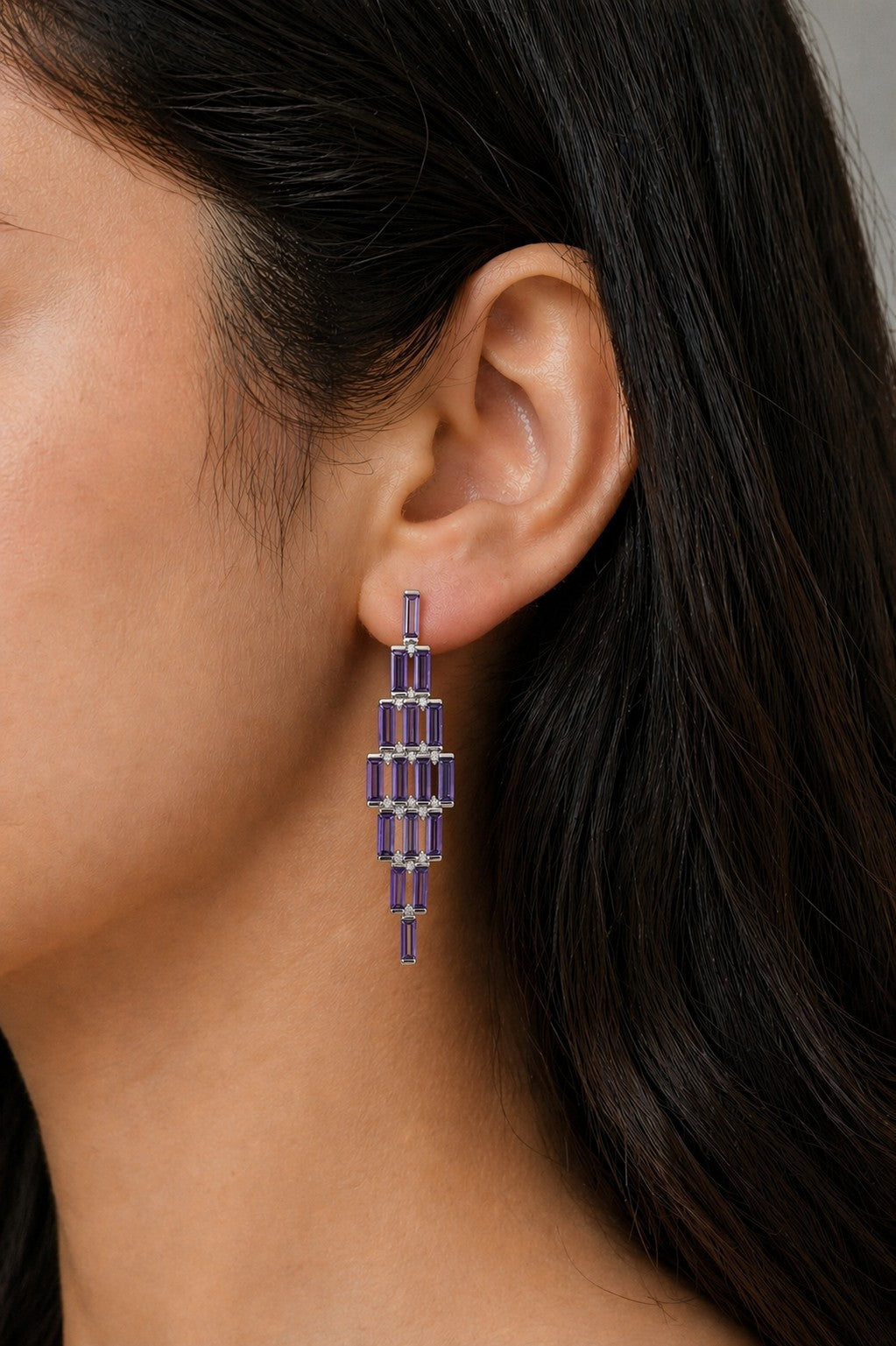 Chamber Luxe Purple Silver Earrings