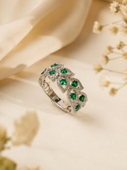Emerald Ivy Silver Ring