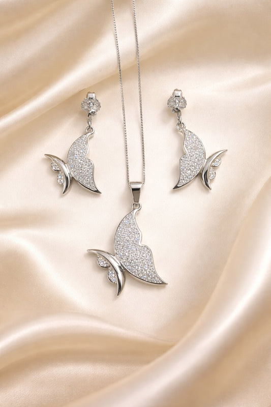 Radiant Silver Pendant Set