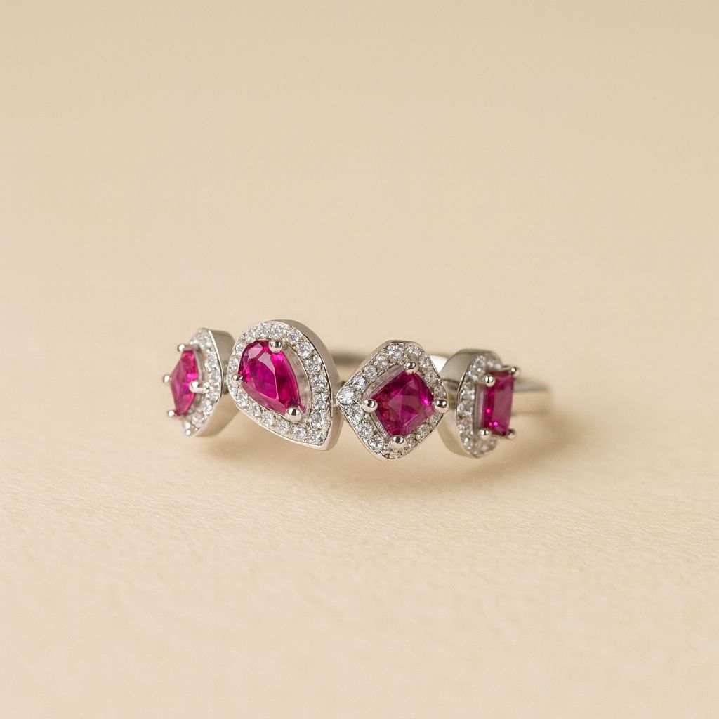 Allure Ruby Silver Ring