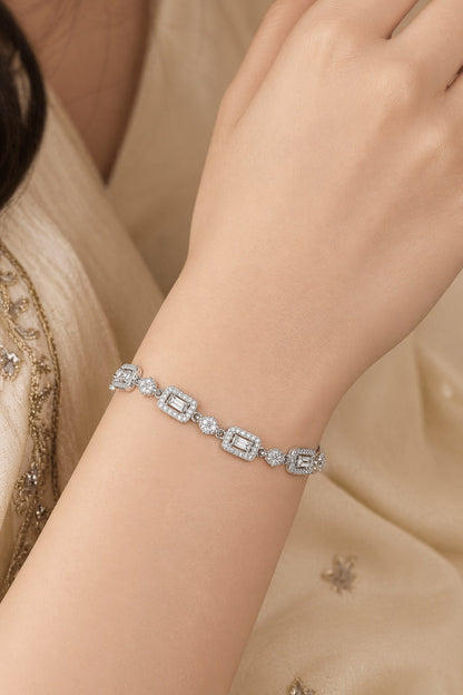 Forever Linked Diamond Silver Bracelet