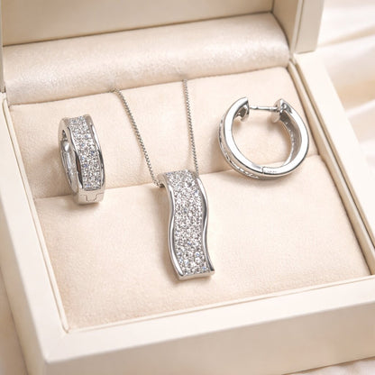 Dazzling Silver Pendant Set
