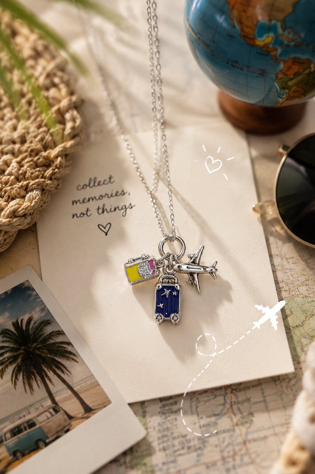 Wanderlust trio silver necklace
