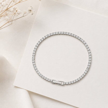 Radiant Silver Tennis Bracelet