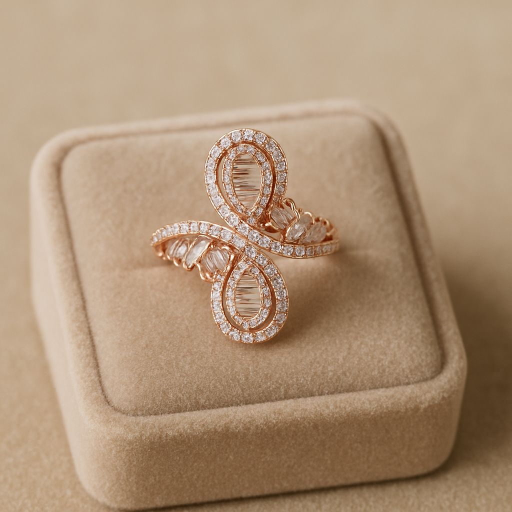 Sparkle Rosegold Silver Ring