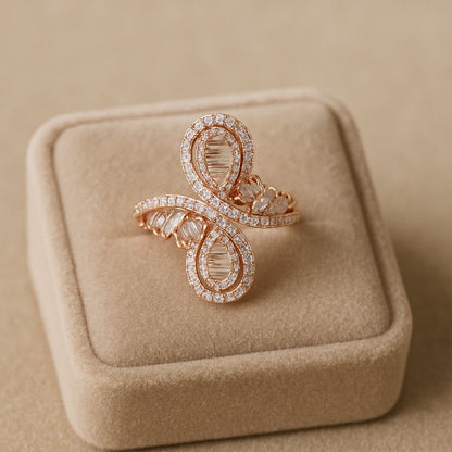 Sparkle Rosegold Silver Ring