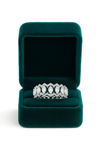 Silver Marquise Fancy Cut Ring