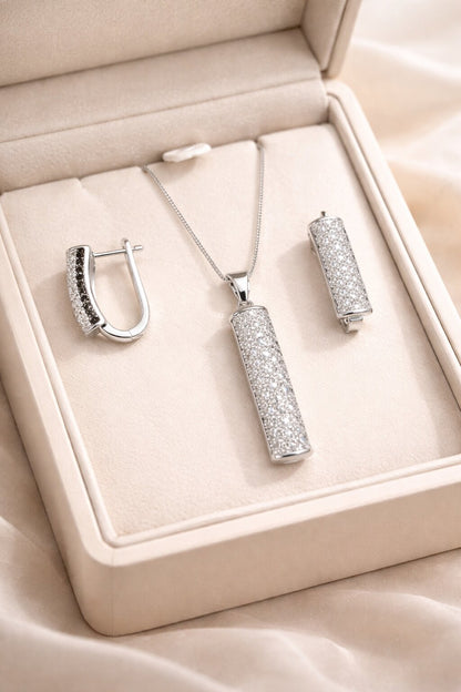 Refined Silver Pendant Set