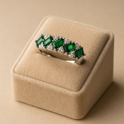 Luxe Peacock Silver Ring