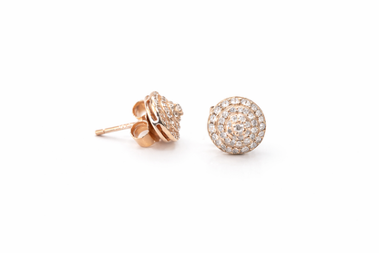 Minimal Rosegold Diamond Studs Silver Earrings