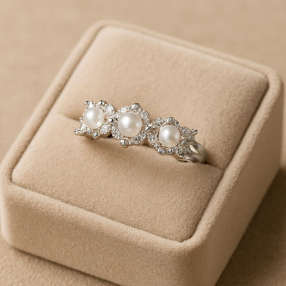 Aurora Pearl Silver Ring