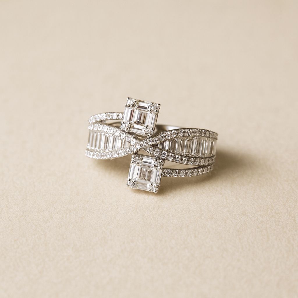 Stellar Diamond Silver Ring