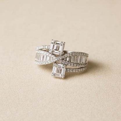 Stellar Diamond Silver Ring