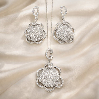 Luxury Shine Silver Pendant Set