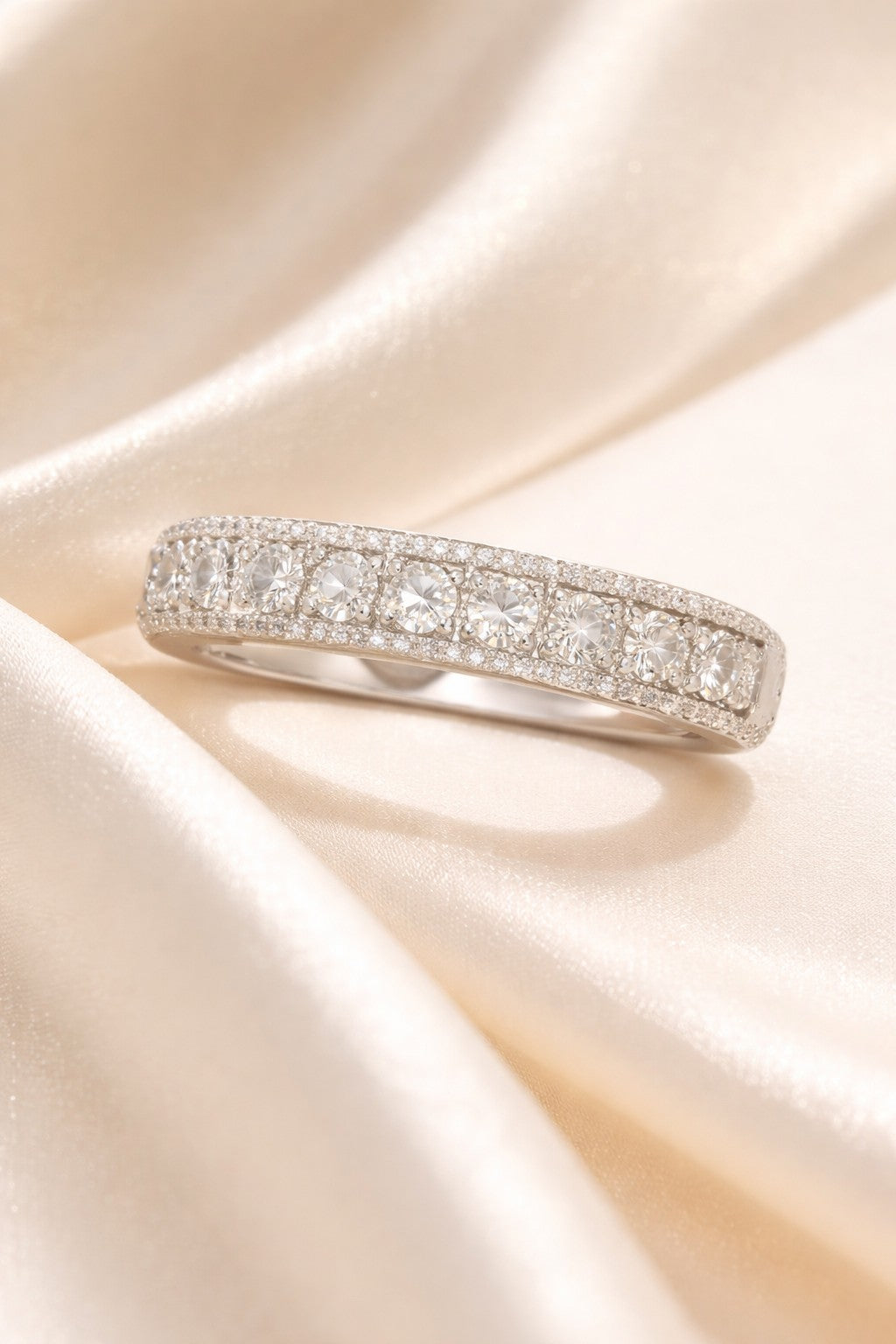 Timeless Charm Diamond Band Silver Ring