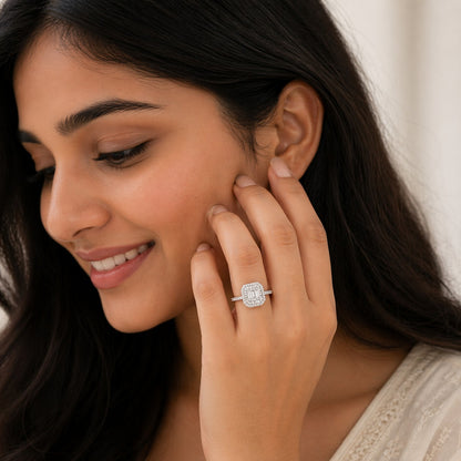 Dainty And Diamond Silver Ring