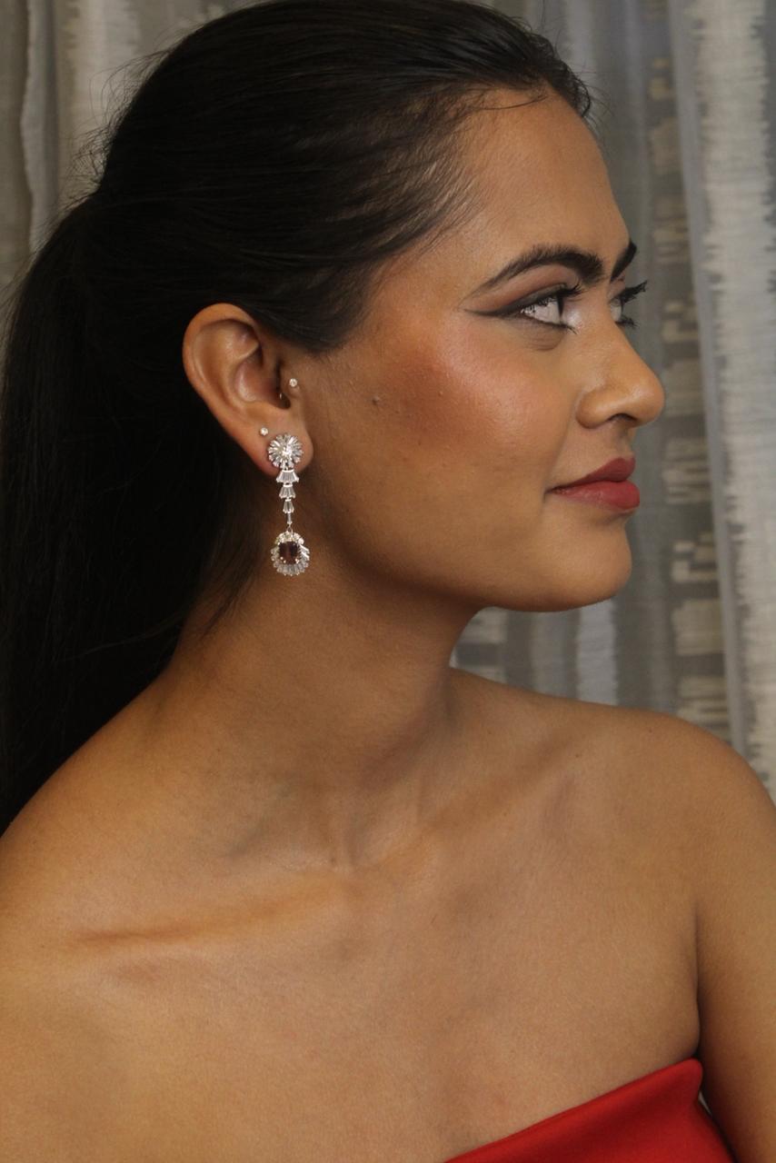 Clarisse Long Silver Earrings