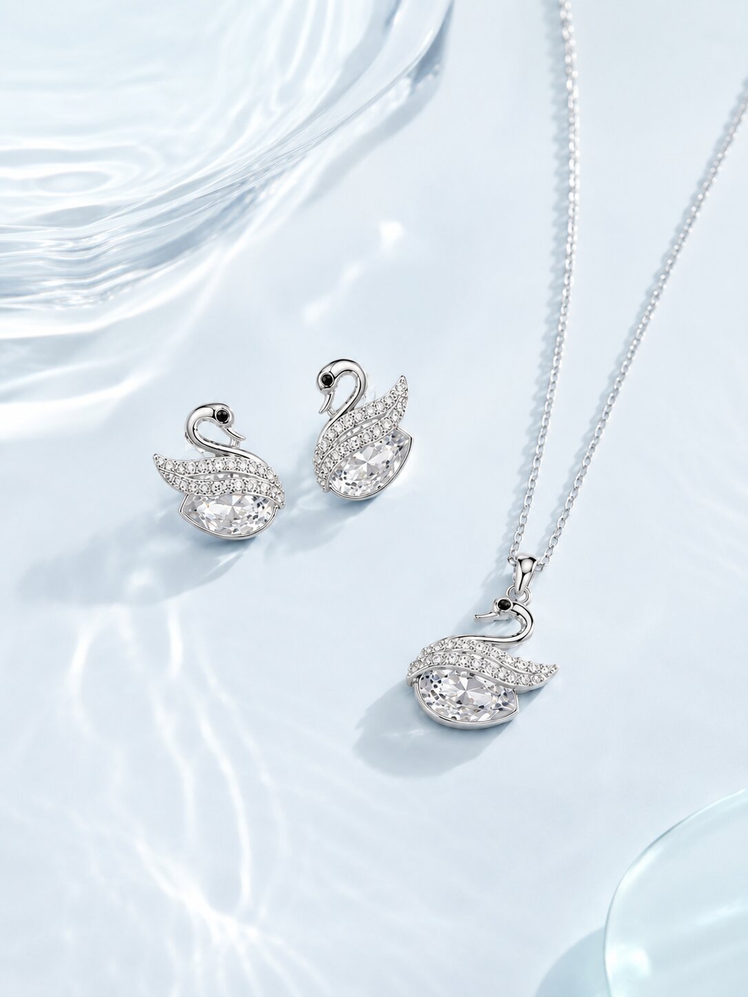 Lunara Swan Pendant Set