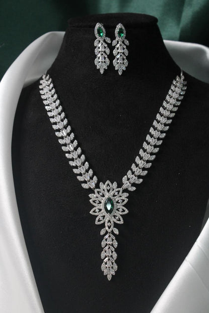 Diva Statement Silver Necklace Set