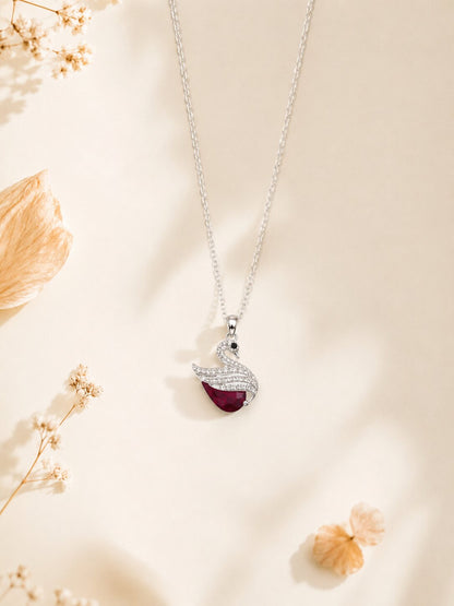 Ruby Swan Necklace