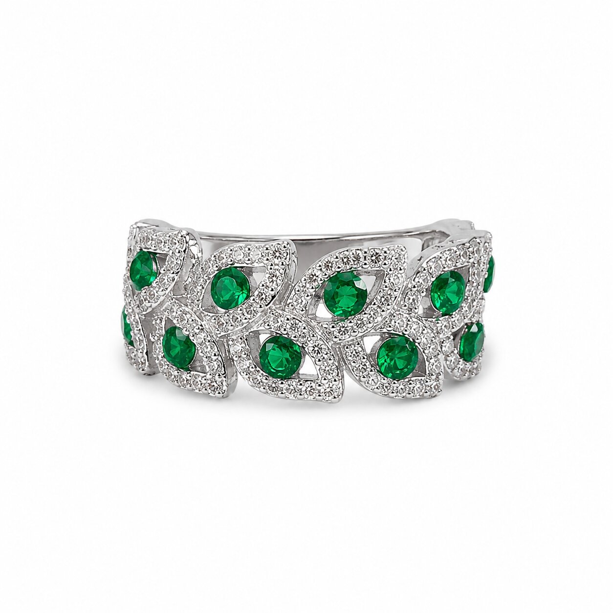 Emerald Ivy Silver Ring