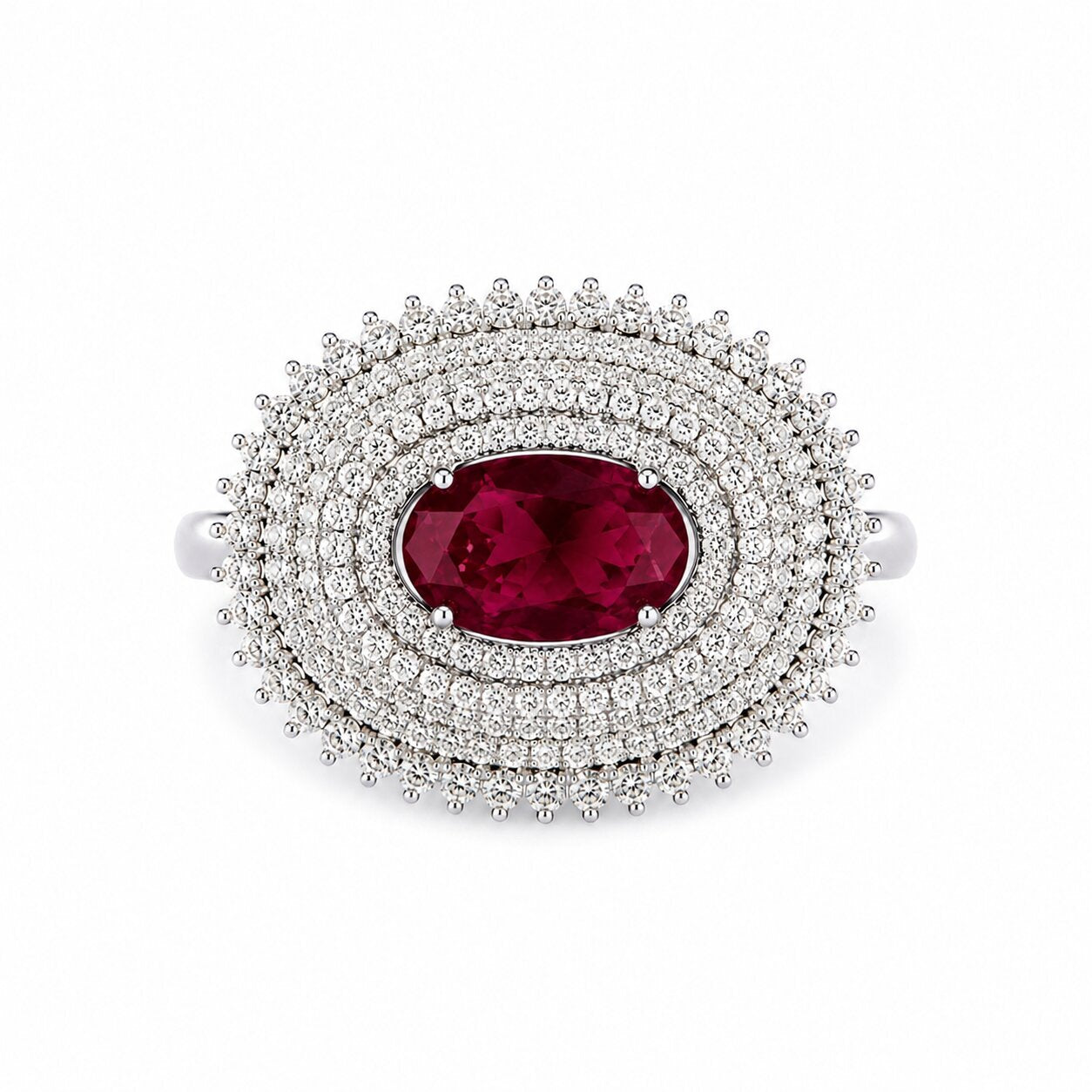 Crimson Royale Cocktail Ring