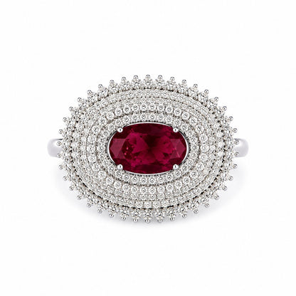 Crimson Royale Cocktail Ring