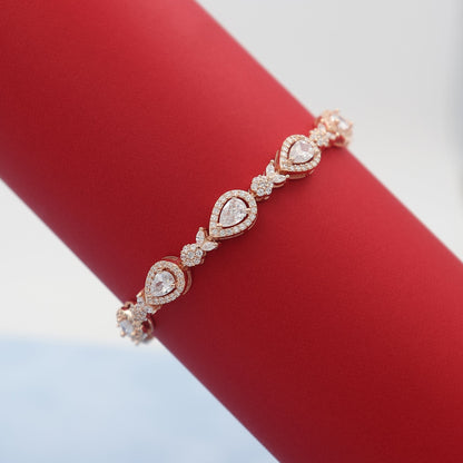 Bedazzling-Pear-Rose-Gold-Tennis-Bracelet