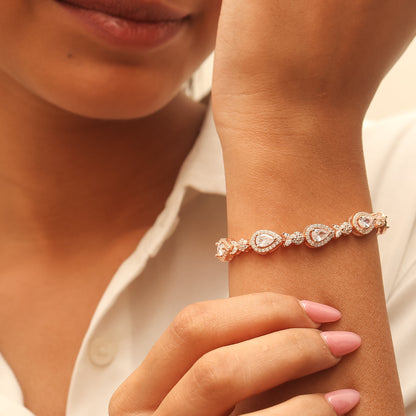 Bedazzling-Pear-Rose-Gold-Tennis-Bracelet