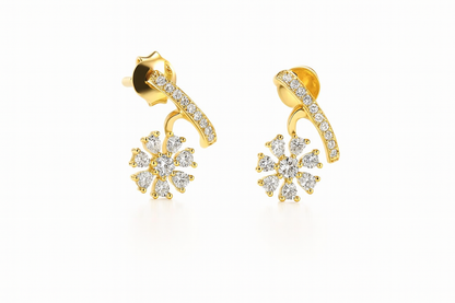 STAR GOLD STUDS SILVER EARRINGS