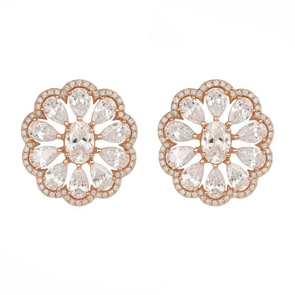 Floral Parade Silver Studs Earrings