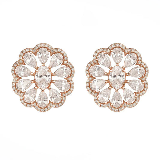 Floral Parade Silver Studs Earrings