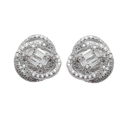 Chic Diamond Silver Studs Earrings