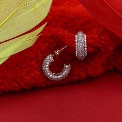 Rosegold Silver Minimalistic Earrings