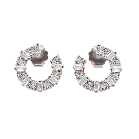 Crystal Casual Silver Earrings